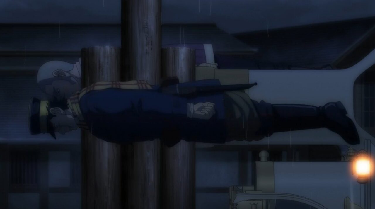 飛んで行く杉元と白石